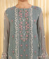 Women's Unstitched Crinkle Chiffon Embroidered Grey 3 Piece Suit
